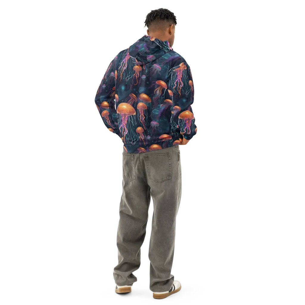 Jellyfish Reverie on Cotton Hoodie — Back