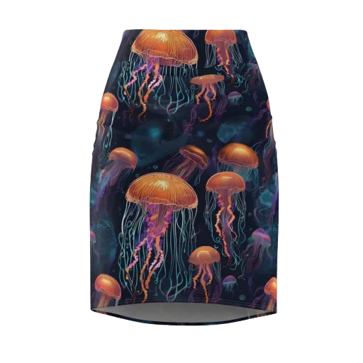 Jellyfish Reverie on a Pencil Skirt