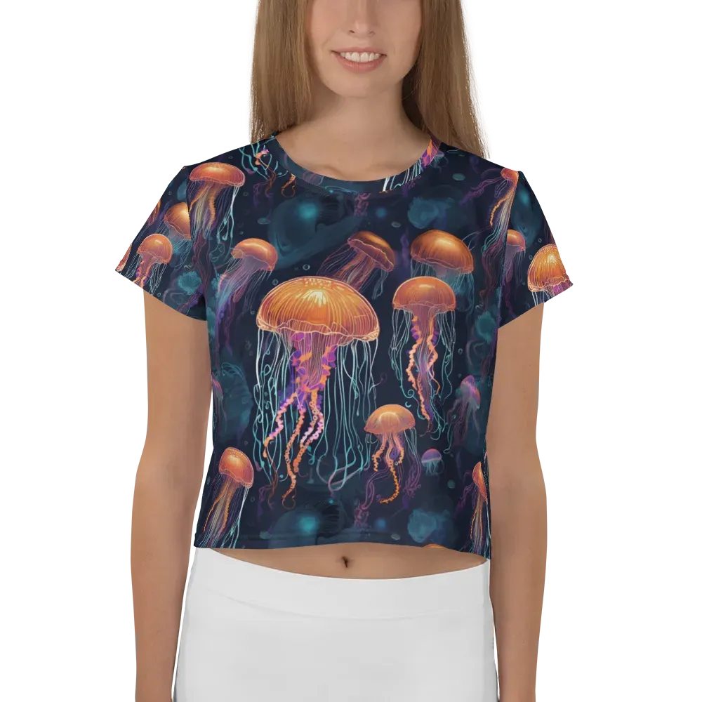 Jellyfish Reverie on Crop Tee — Front
