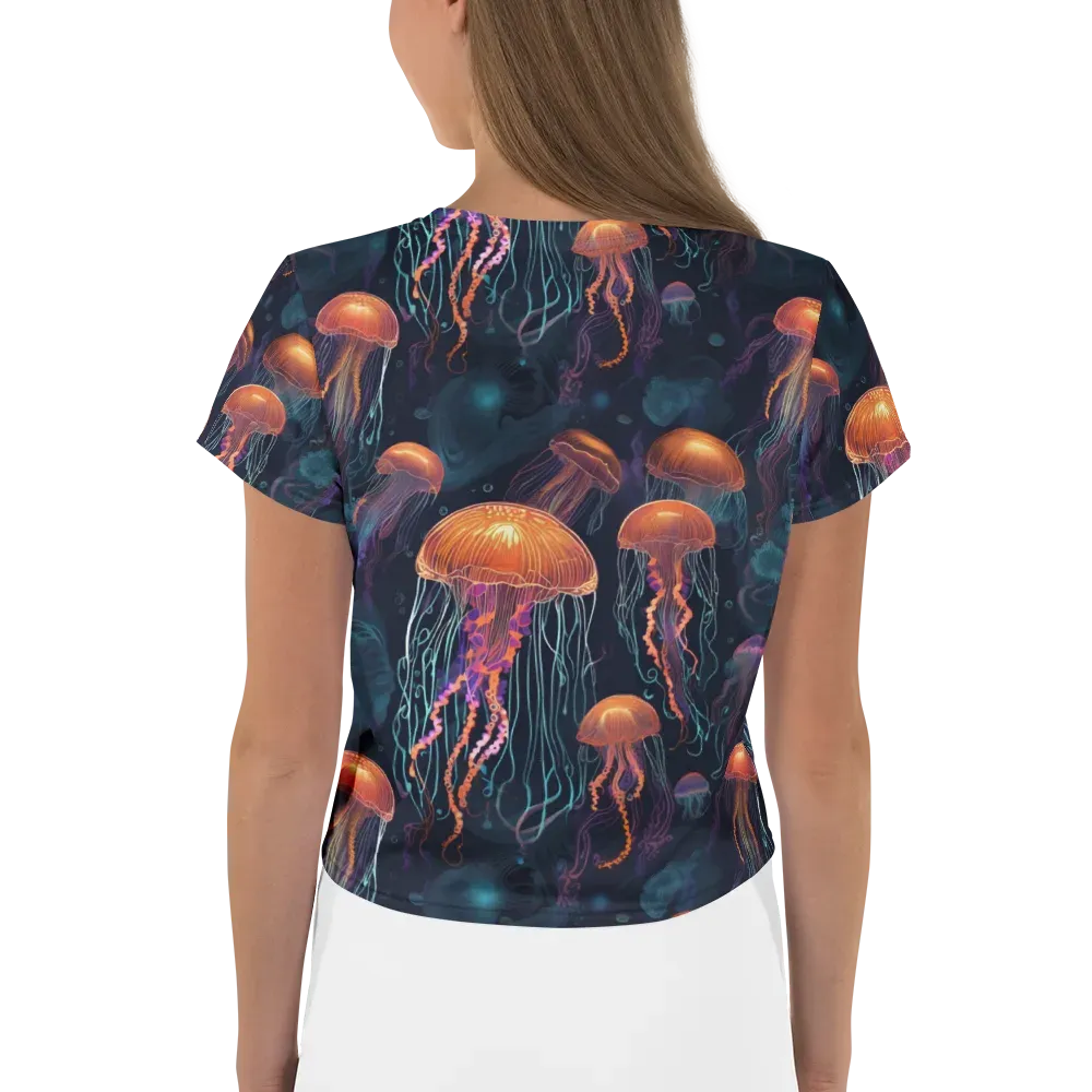 Jellyfish Reverie on Crop Tee — Back