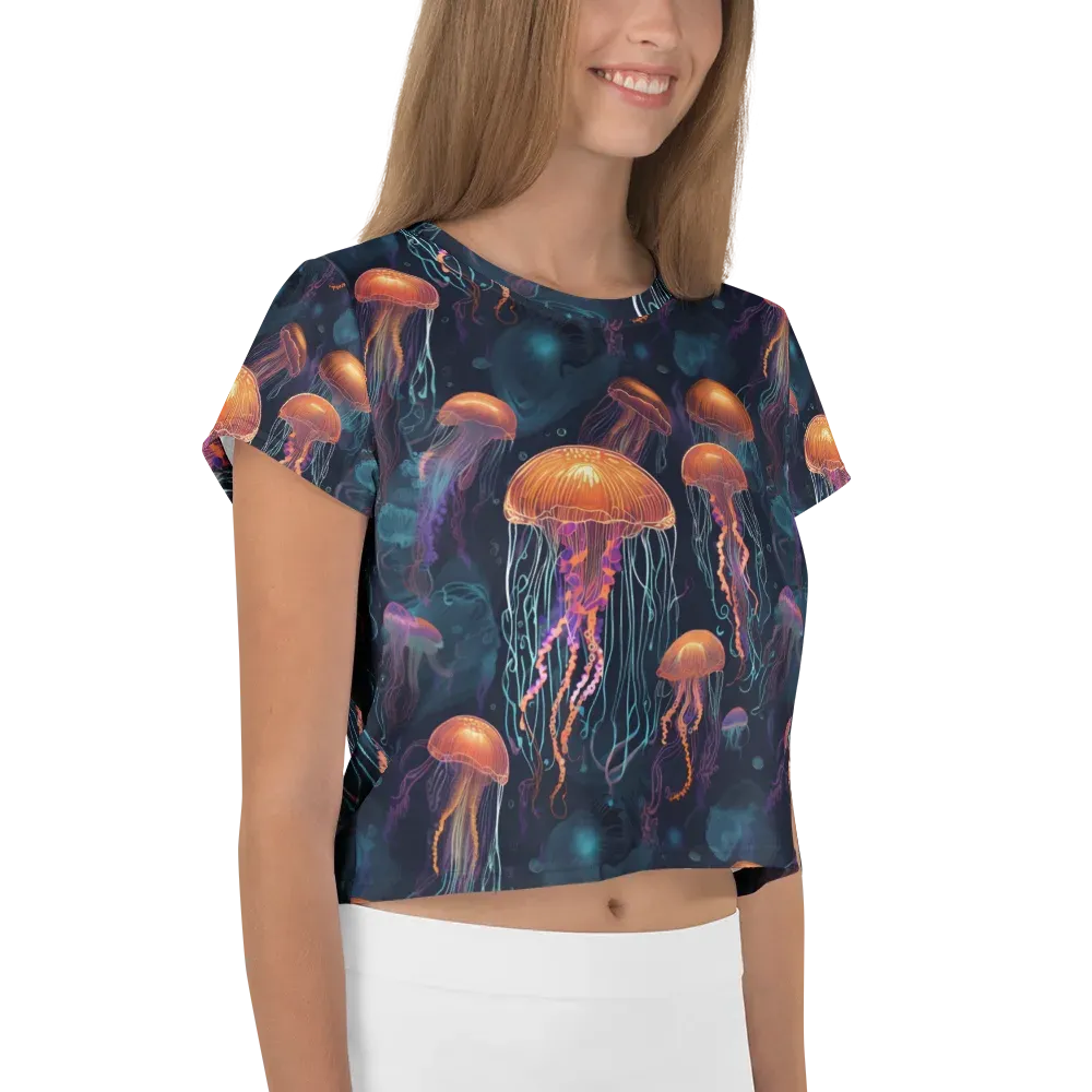 Jellyfish Reverie on Crop Tee — Right