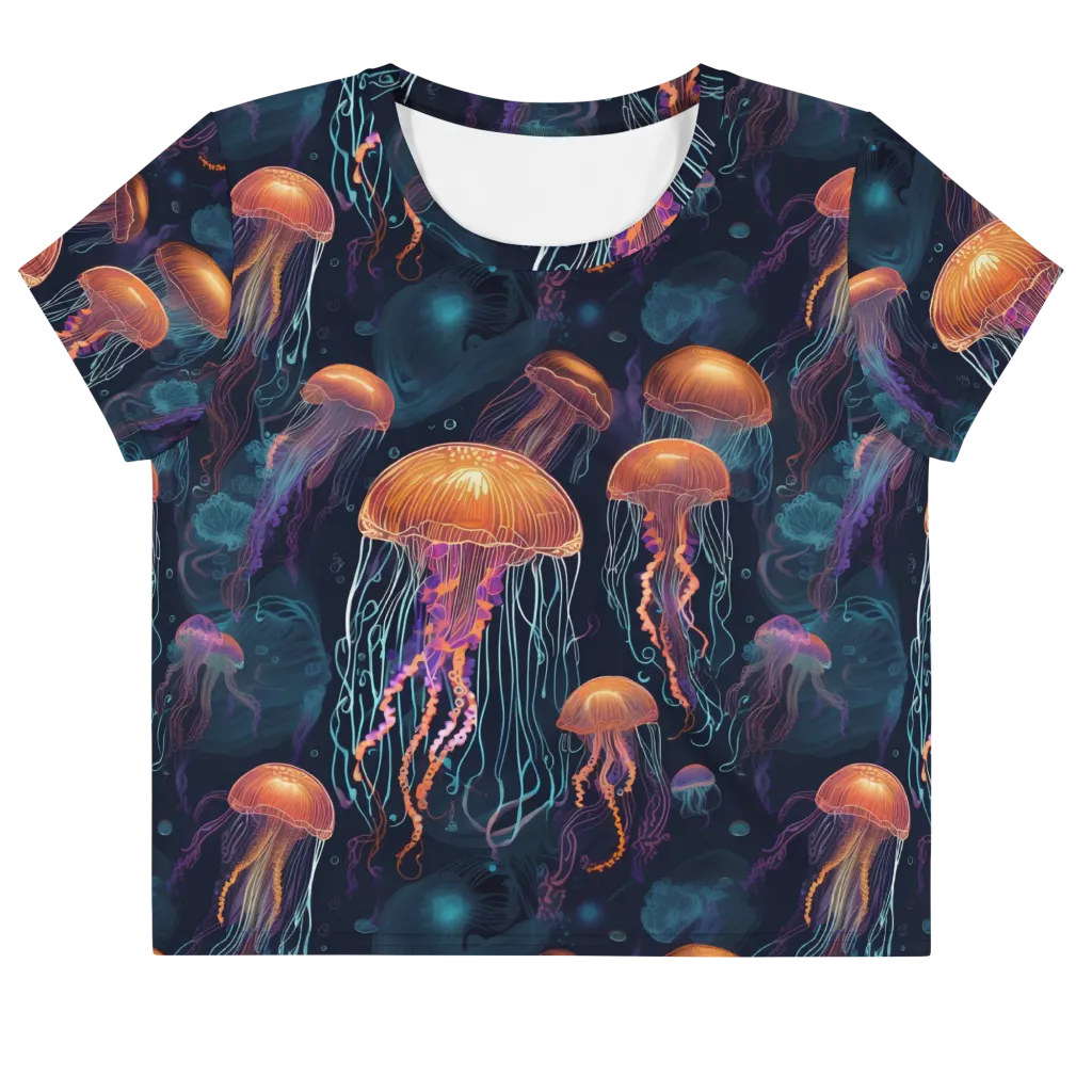 Jellyfish Reverie on Crop Tee — Front
