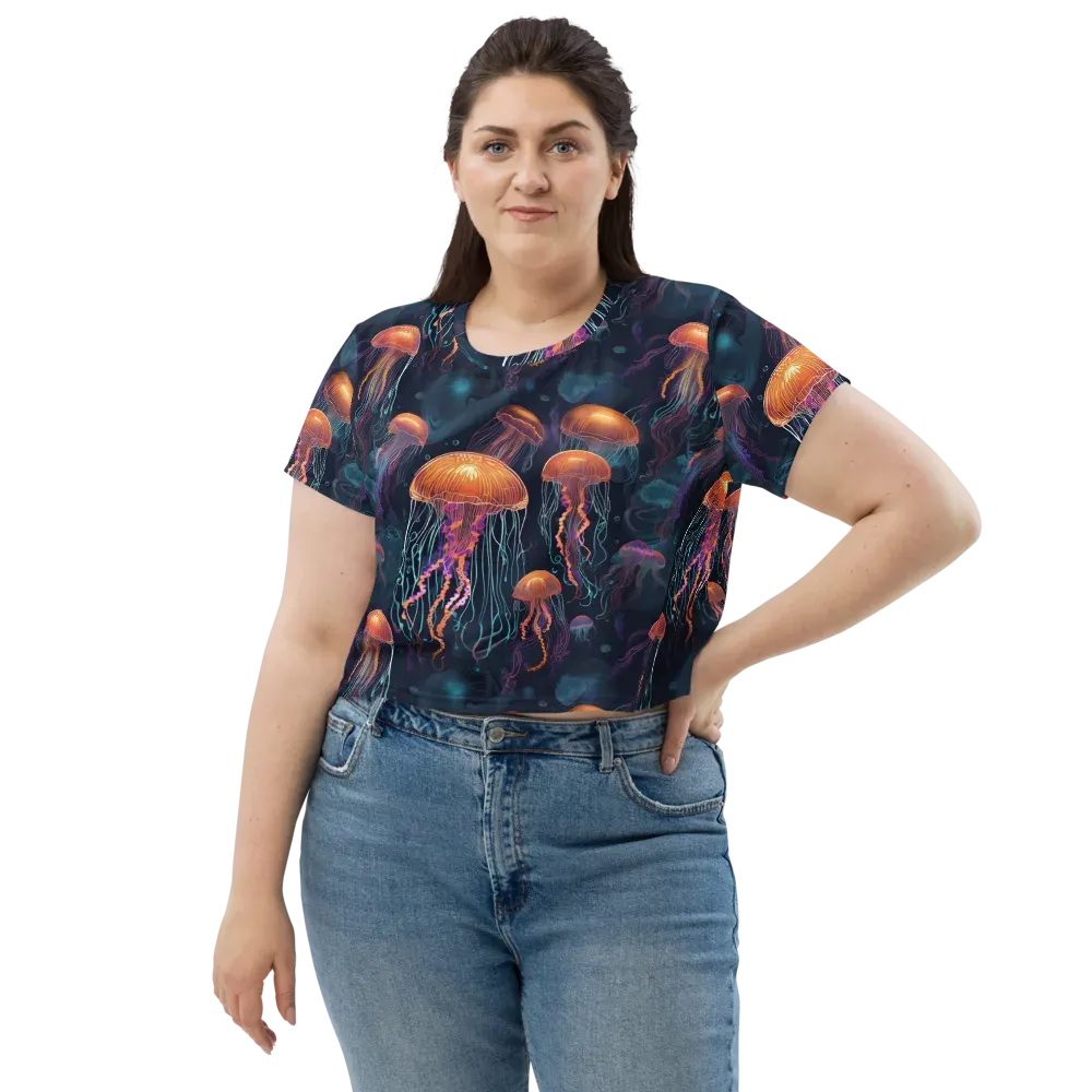 Jellyfish Reverie on Crop Tee — Front