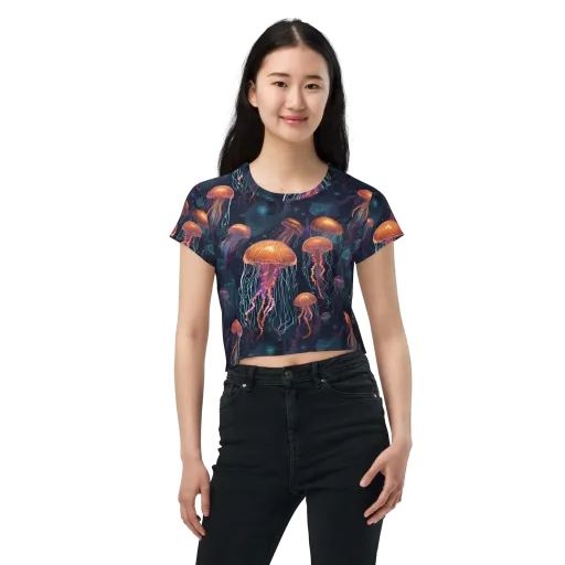 Jellyfish Reverie on a Crop Tee