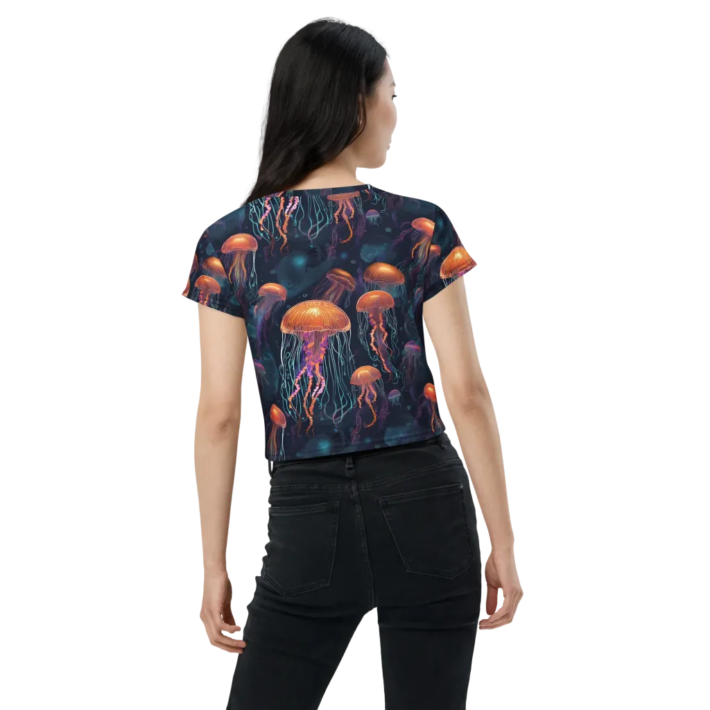 Jellyfish Reverie on Crop Tee — Back