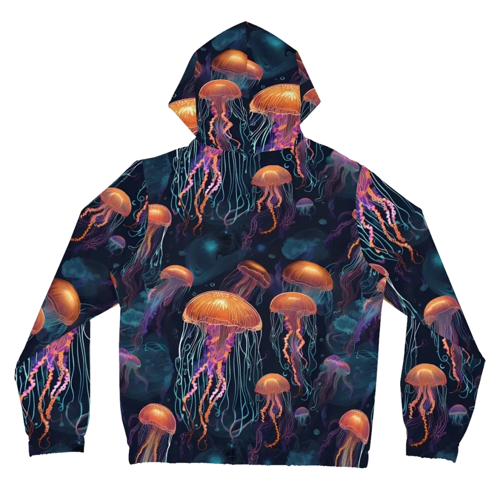 Jellyfish Reverie on Women's Full-Zip Hoodie — Back
