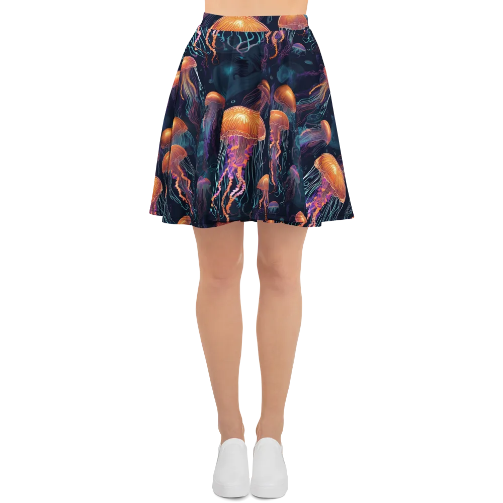 Jellyfish Reverie on Skater Skirt — Front