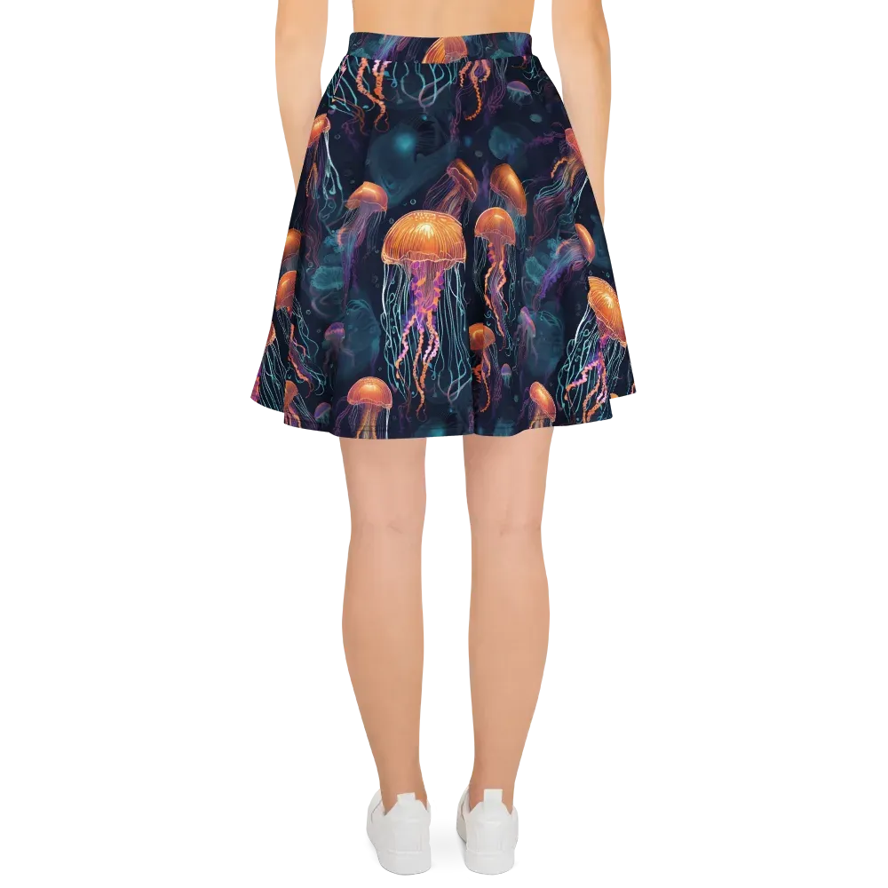 Jellyfish Reverie on Skater Skirt — Back
