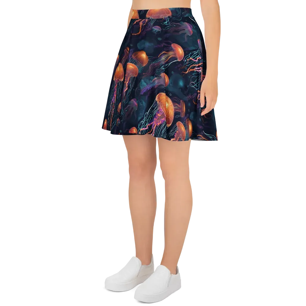 Jellyfish Reverie on Skater Skirt — Left