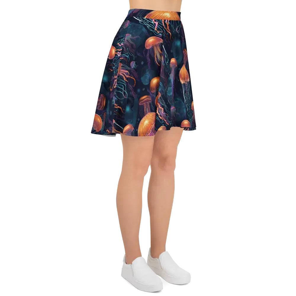 Jellyfish Reverie on Skater Skirt — Right