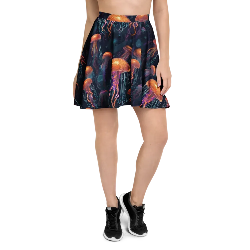 Jellyfish Reverie on Skater Skirt — Front