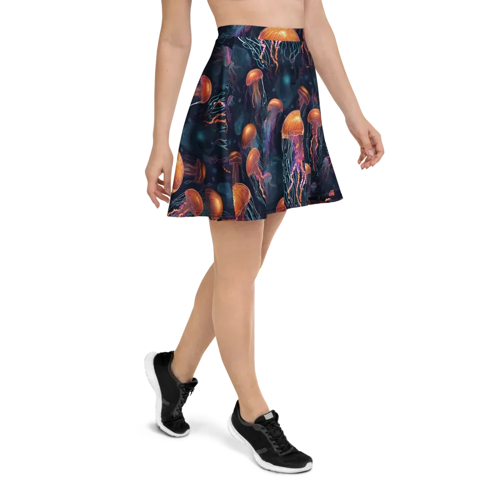 Jellyfish Reverie on Skater Skirt — Right