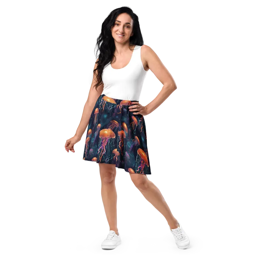 Jellyfish Reverie on Skater Skirt — Front