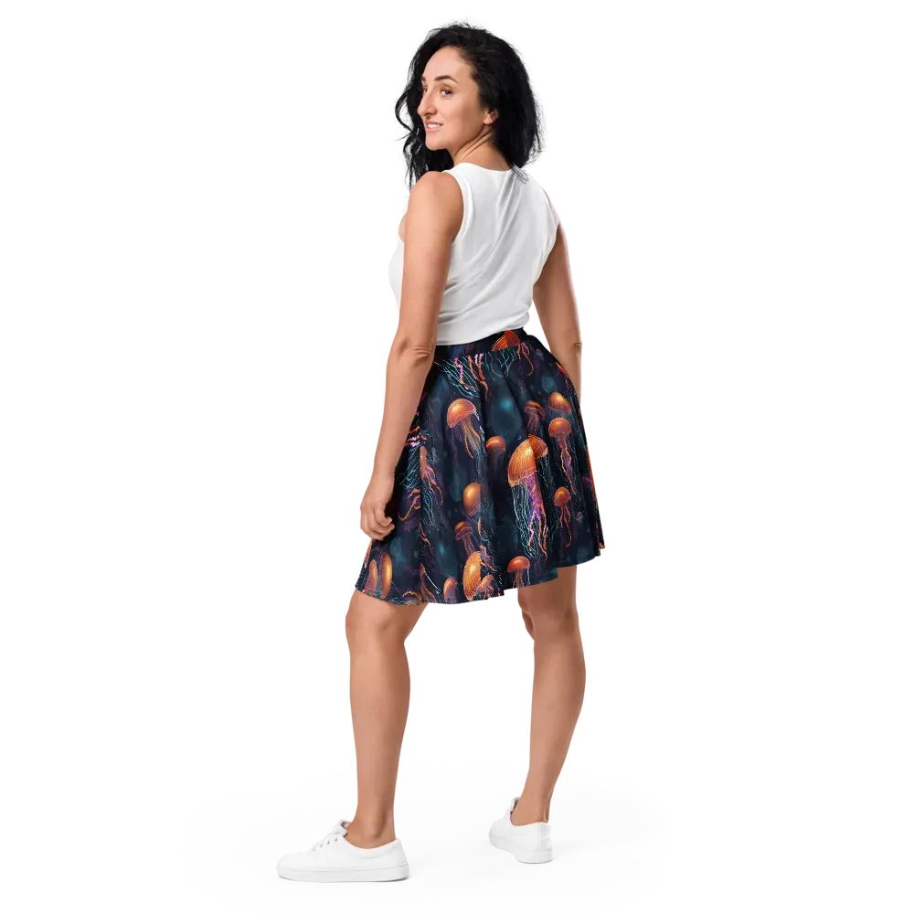 Jellyfish Reverie on Skater Skirt — Back