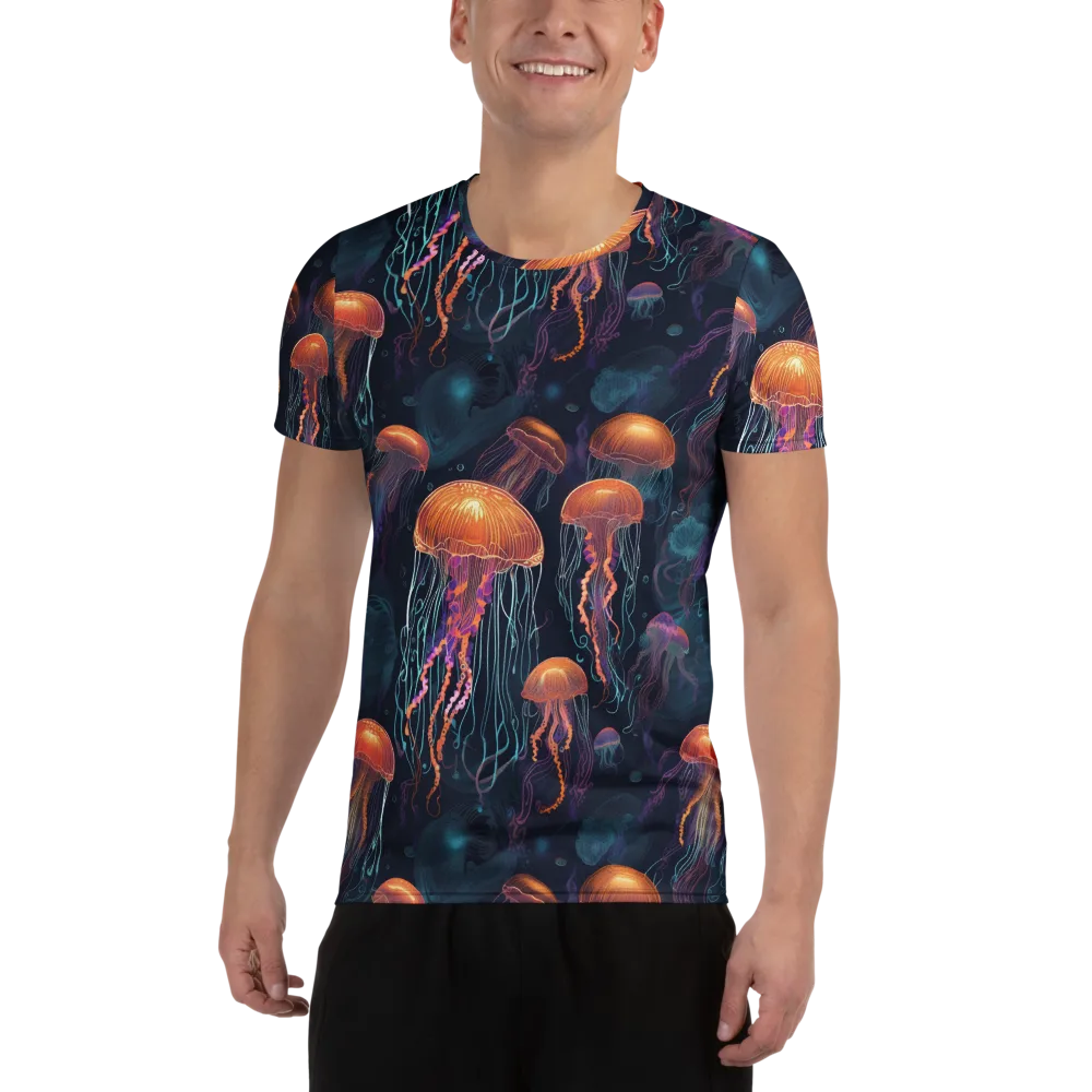 Jellyfish Reverie on Men's Athletic T-Shirt — Front