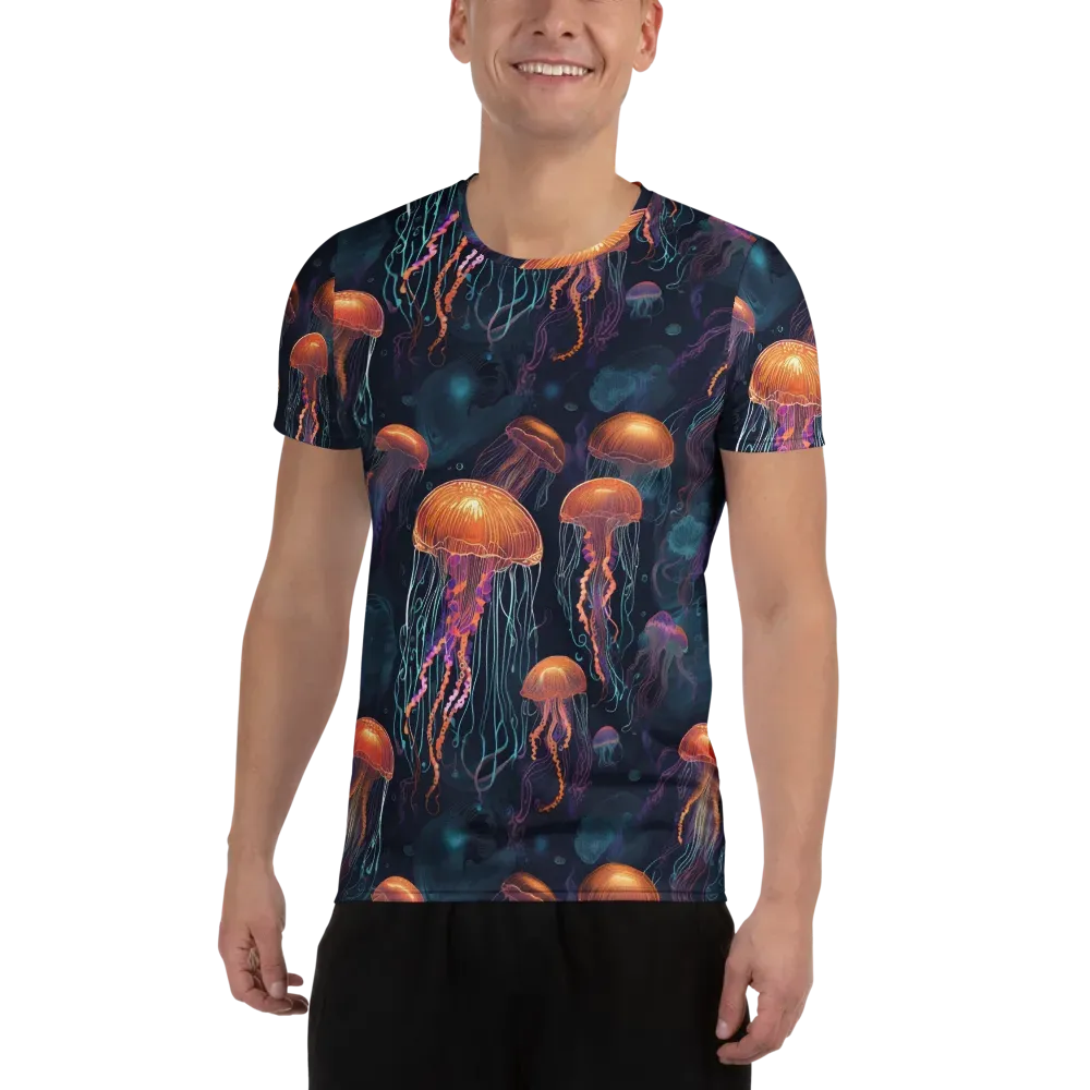 Jellyfish Reverie on Men's Athletic T-Shirt — Front