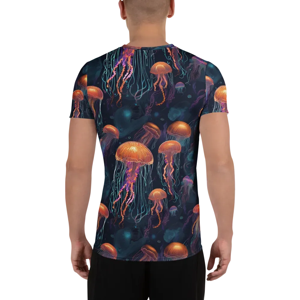 Jellyfish Reverie on Men's Athletic T-Shirt — Back