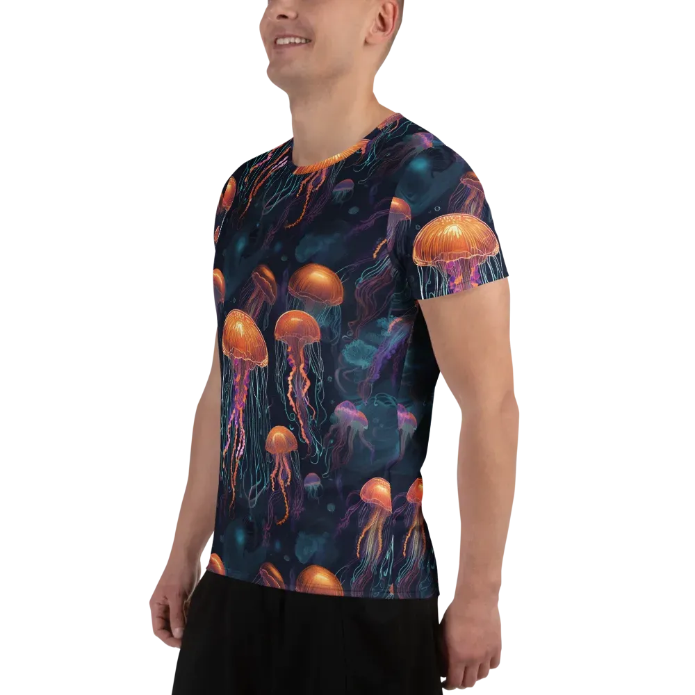 Jellyfish Reverie on Men's Athletic T-Shirt — Left