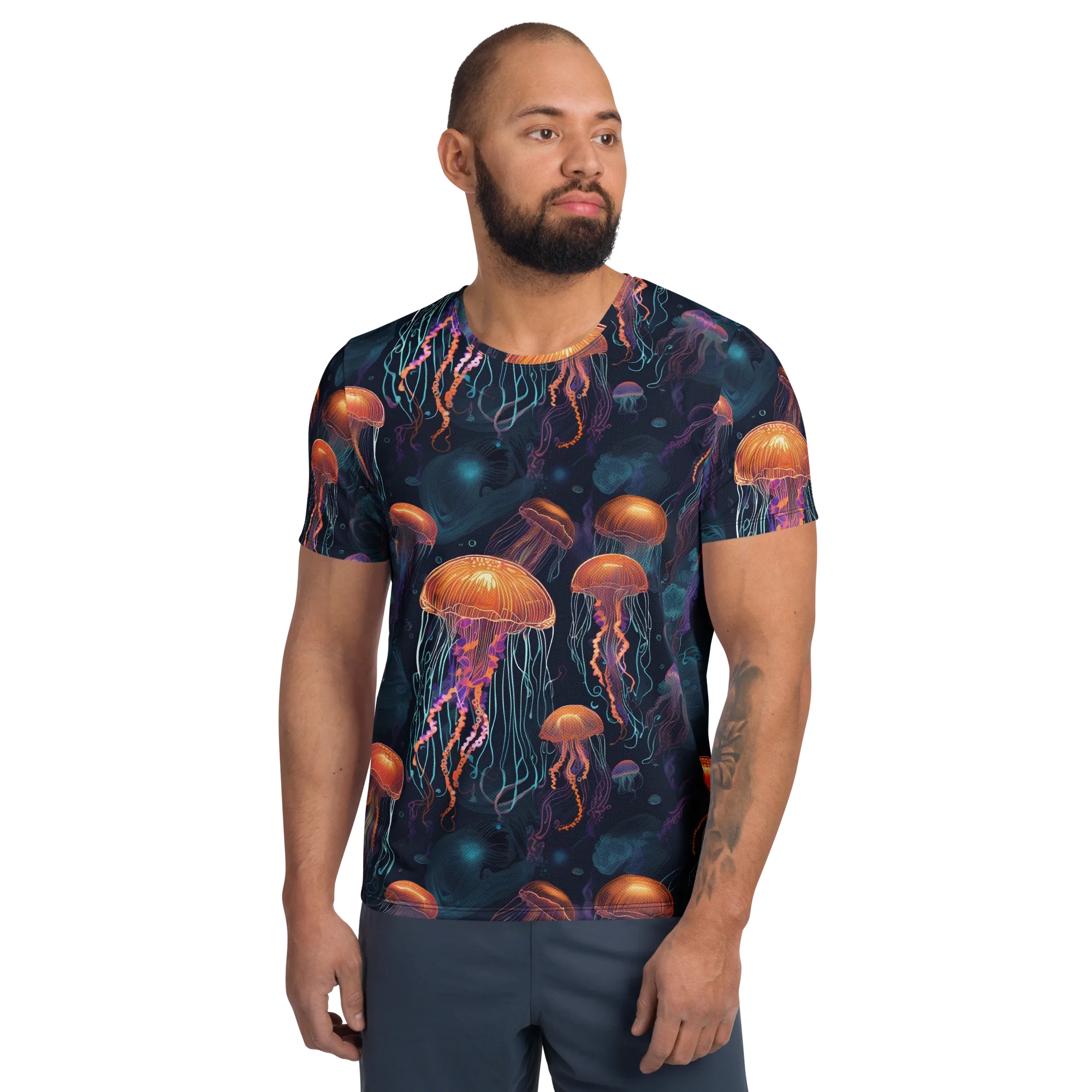 Jellyfish Reverie on Men's Athletic T-Shirt — Front