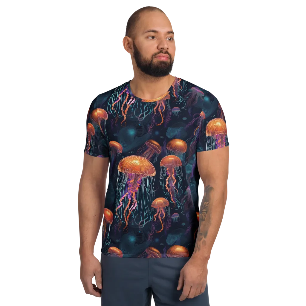 Jellyfish Reverie on Men's Athletic T-Shirt — Front