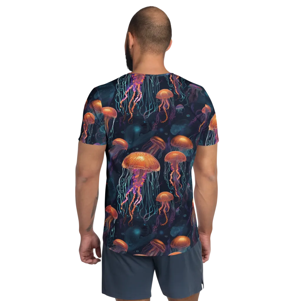 Jellyfish Reverie on Men's Athletic T-Shirt — Back