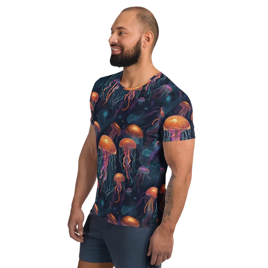 Jellyfish Reverie on Men's Athletic T-Shirt — Left