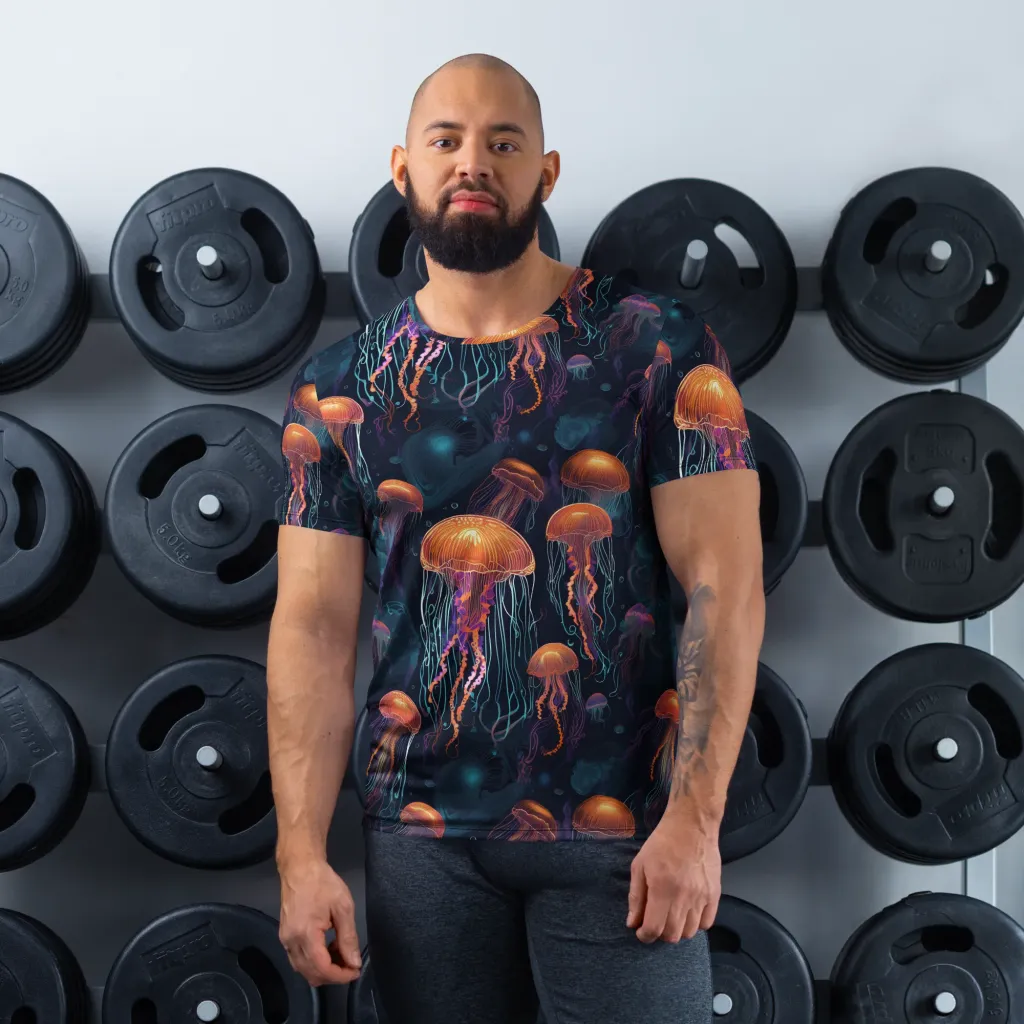 Jellyfish Reverie on Men's Athletic T-Shirt — Front