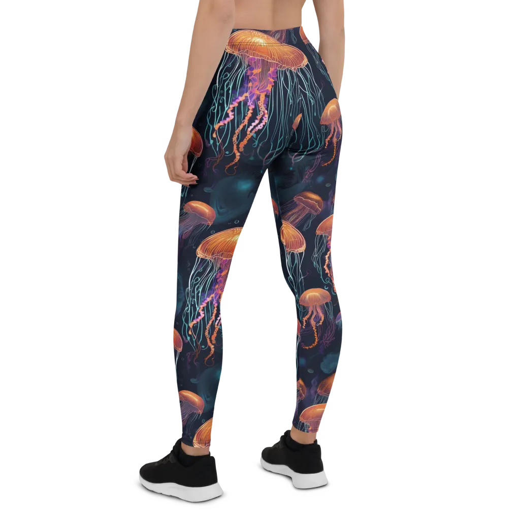 Jellyfish Reverie on Leggings — Back