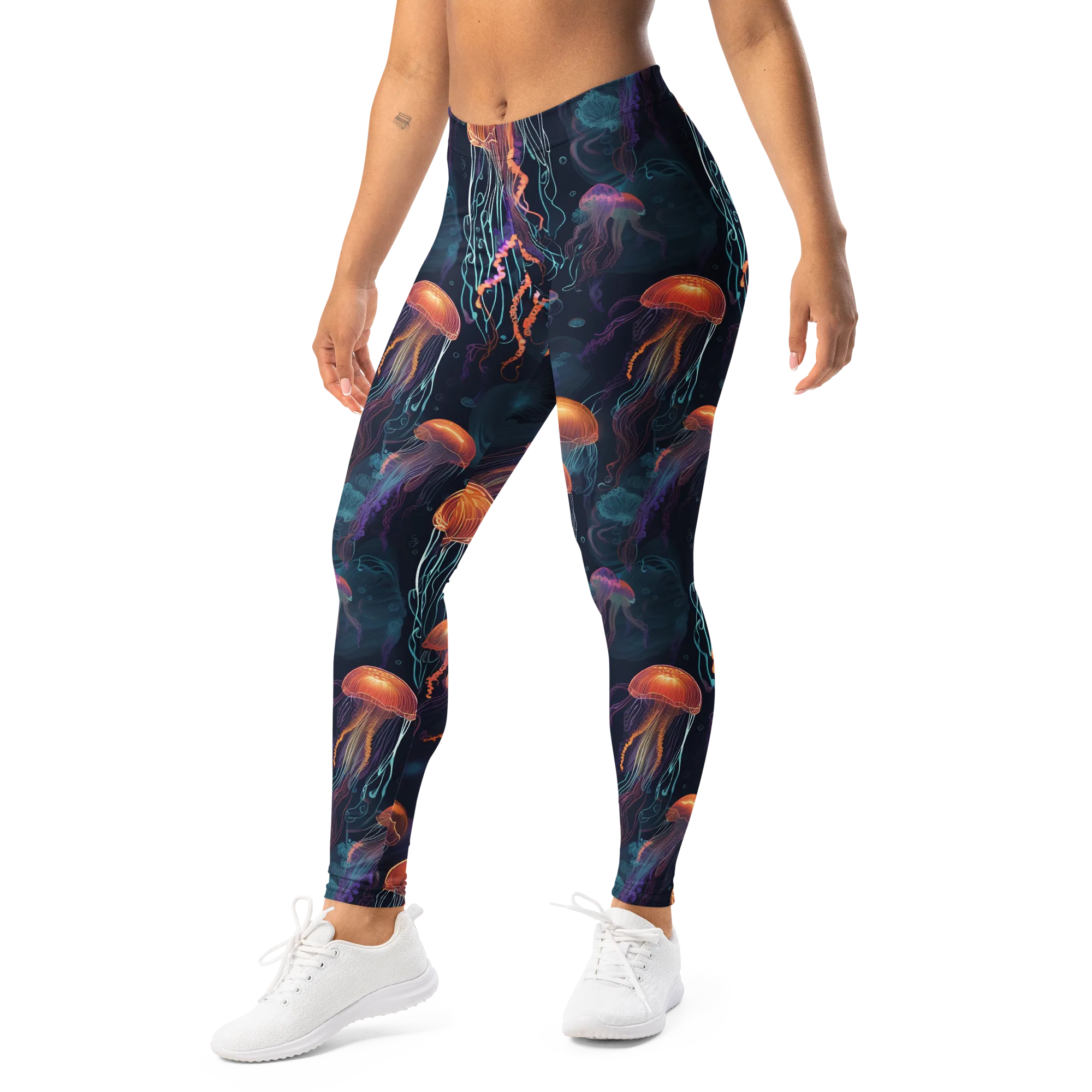 Jellyfish Reverie on Leggings — Left Front