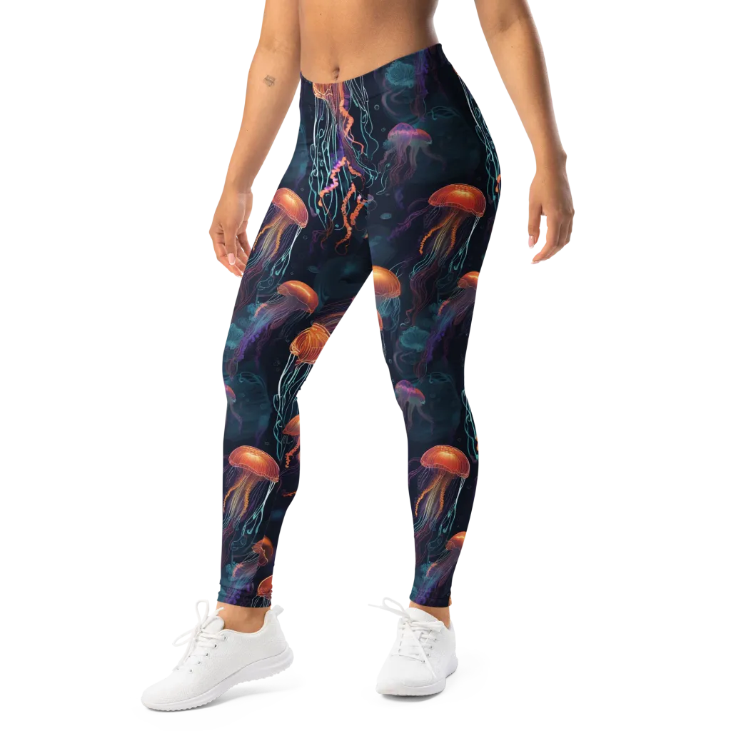 Jellyfish Reverie on Leggings — Left Front