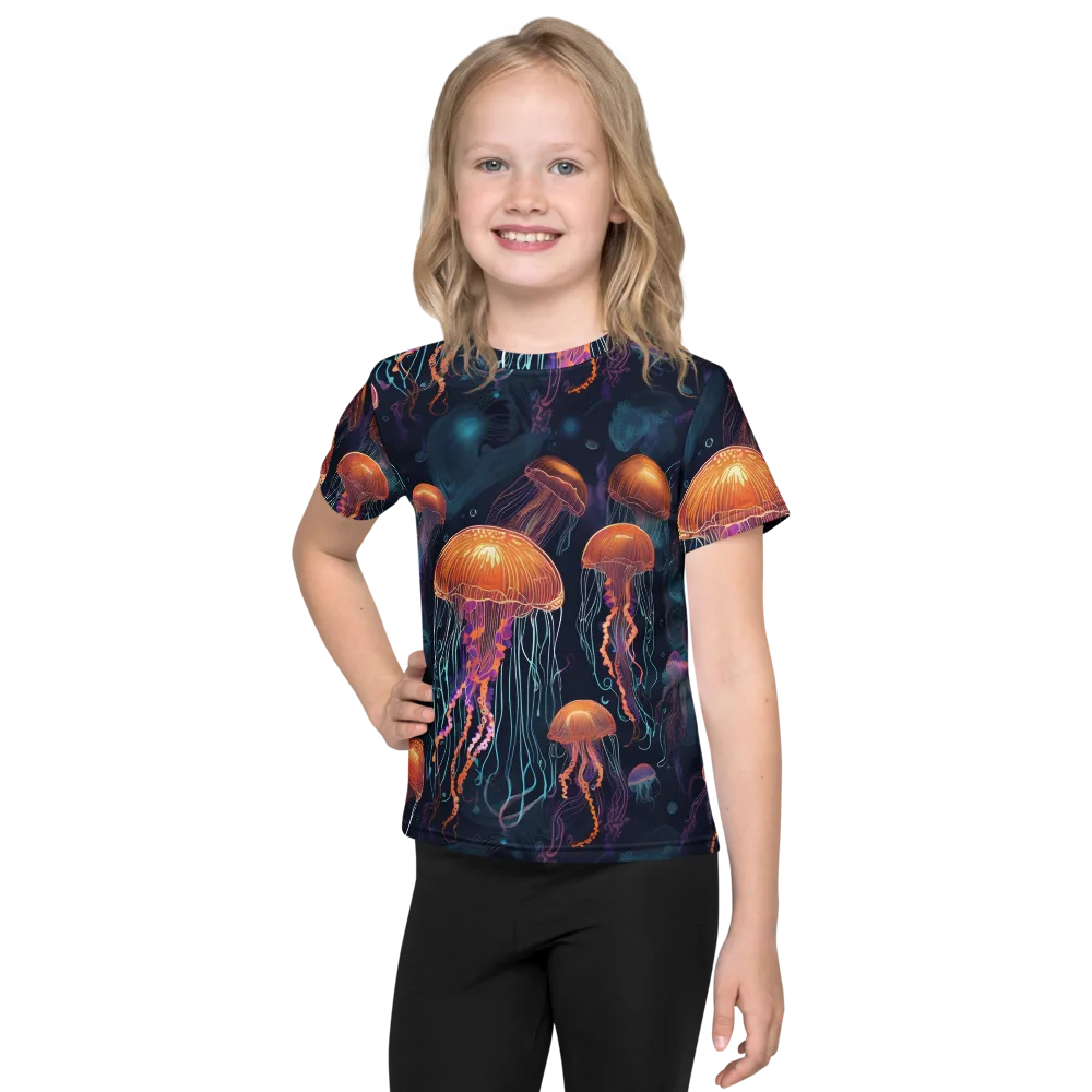 Jellyfish Reverie on Kids Crew Neck T-Shirt — Front