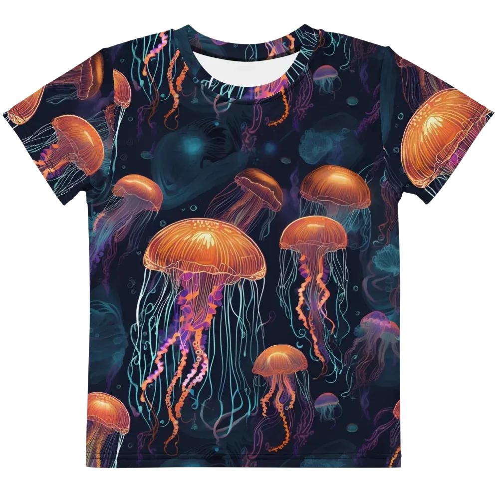 Jellyfish Reverie on Kids Crew Neck T-Shirt — Front