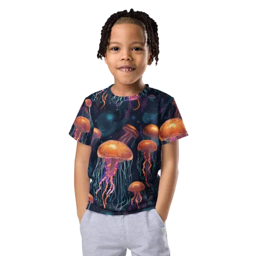 Jellyfish Reverie on a Kids Crew Neck T-Shirt