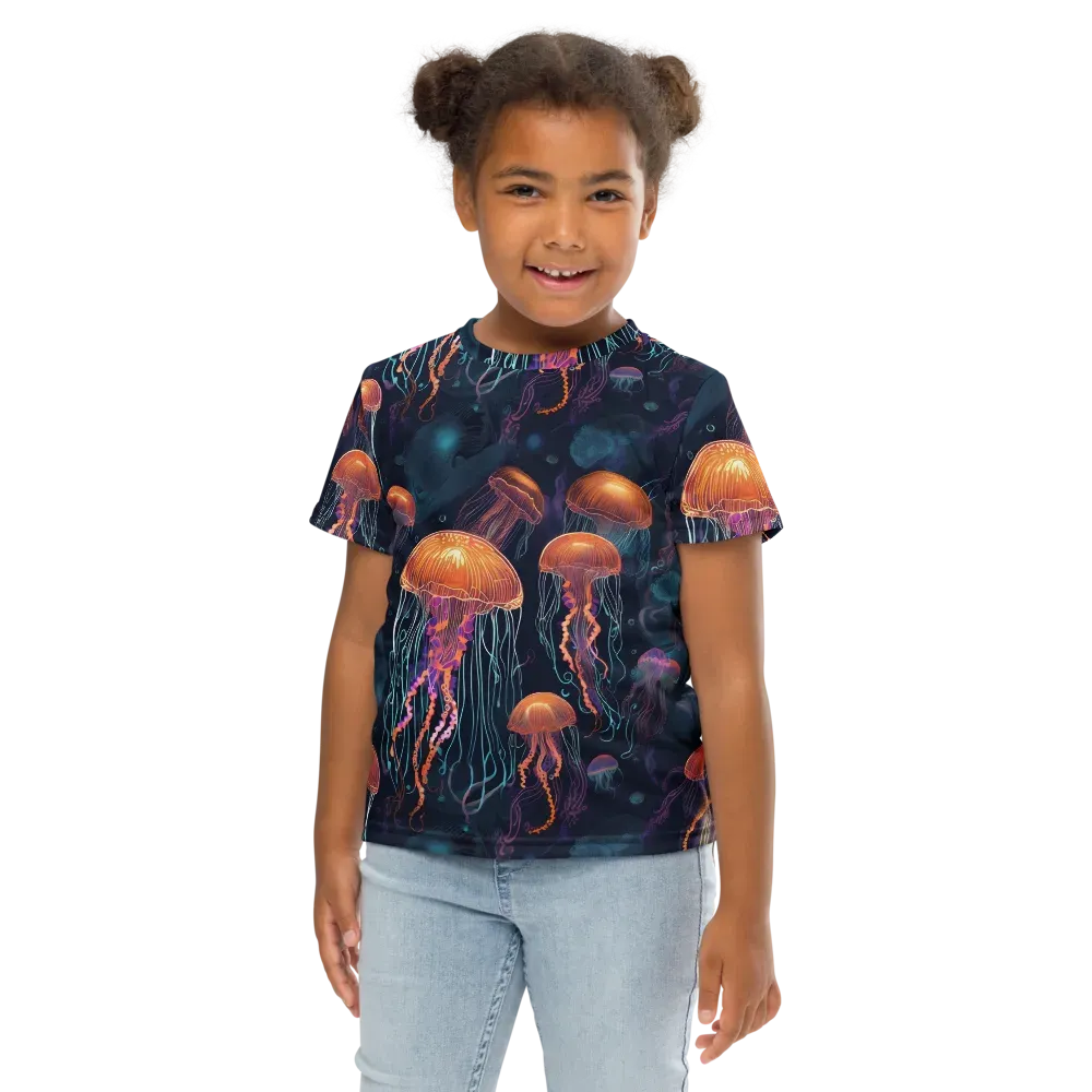 Jellyfish Reverie on Kids Crew Neck T-Shirt — Front