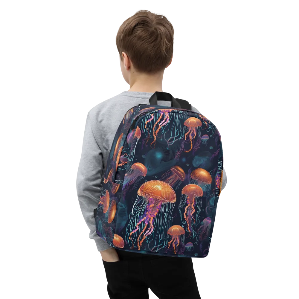 Jellyfish Reverie on Minimalist Backpack — Zoomed-in