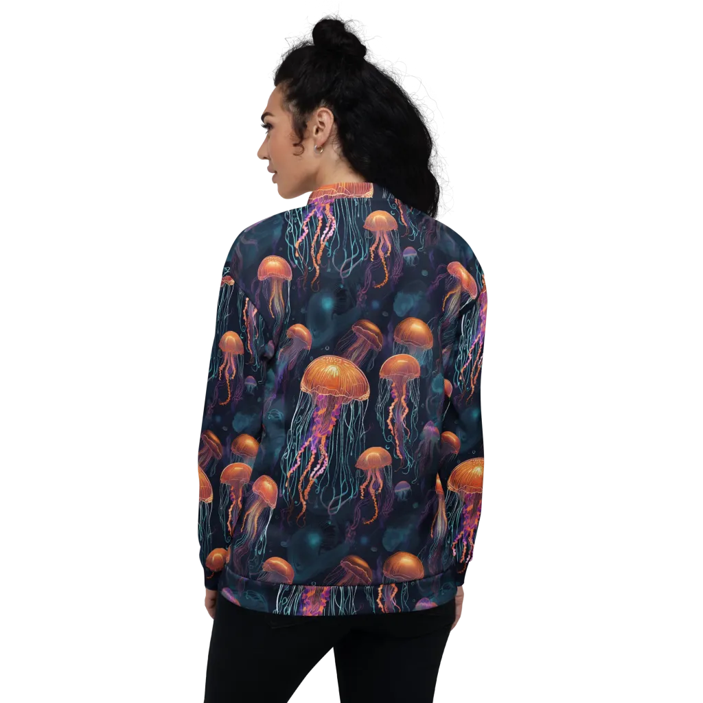 Jellyfish Reverie on Bomber Jacket — Back