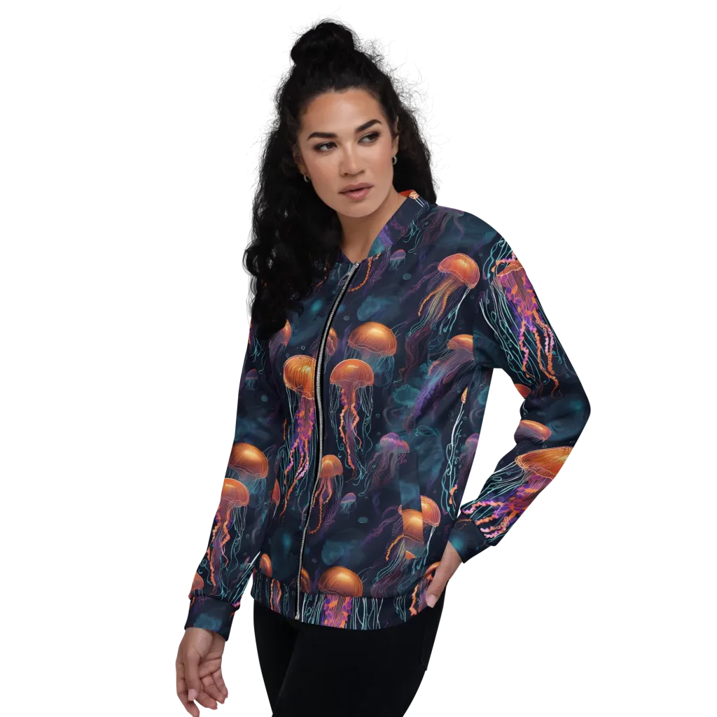 Jellyfish Reverie on Bomber Jacket — Left
