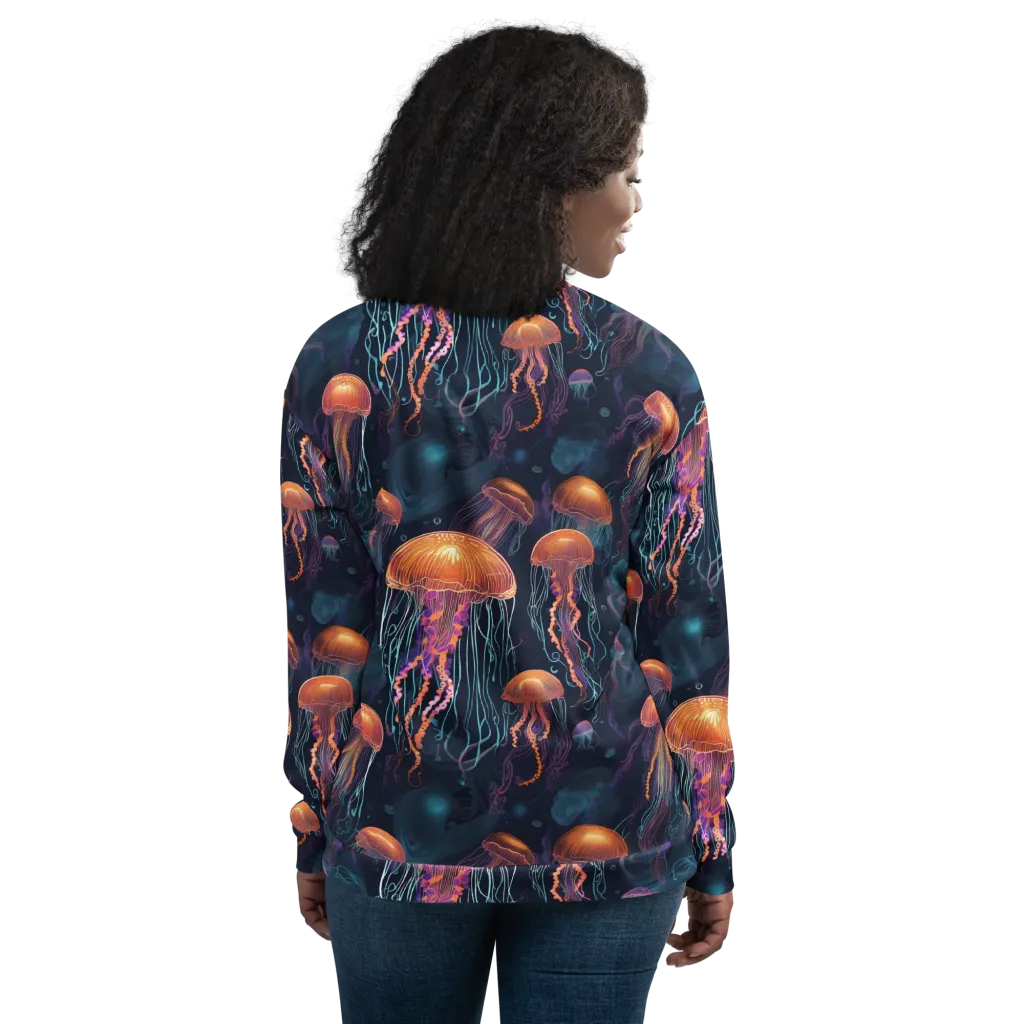 Jellyfish Reverie on Bomber Jacket — Back