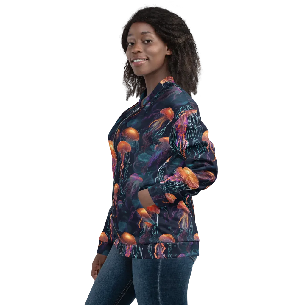 Jellyfish Reverie on Bomber Jacket — Left
