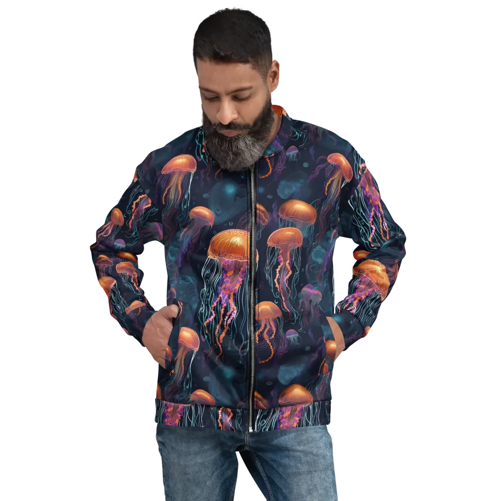 Jellyfish Reverie on Bomber Jacket — Front
