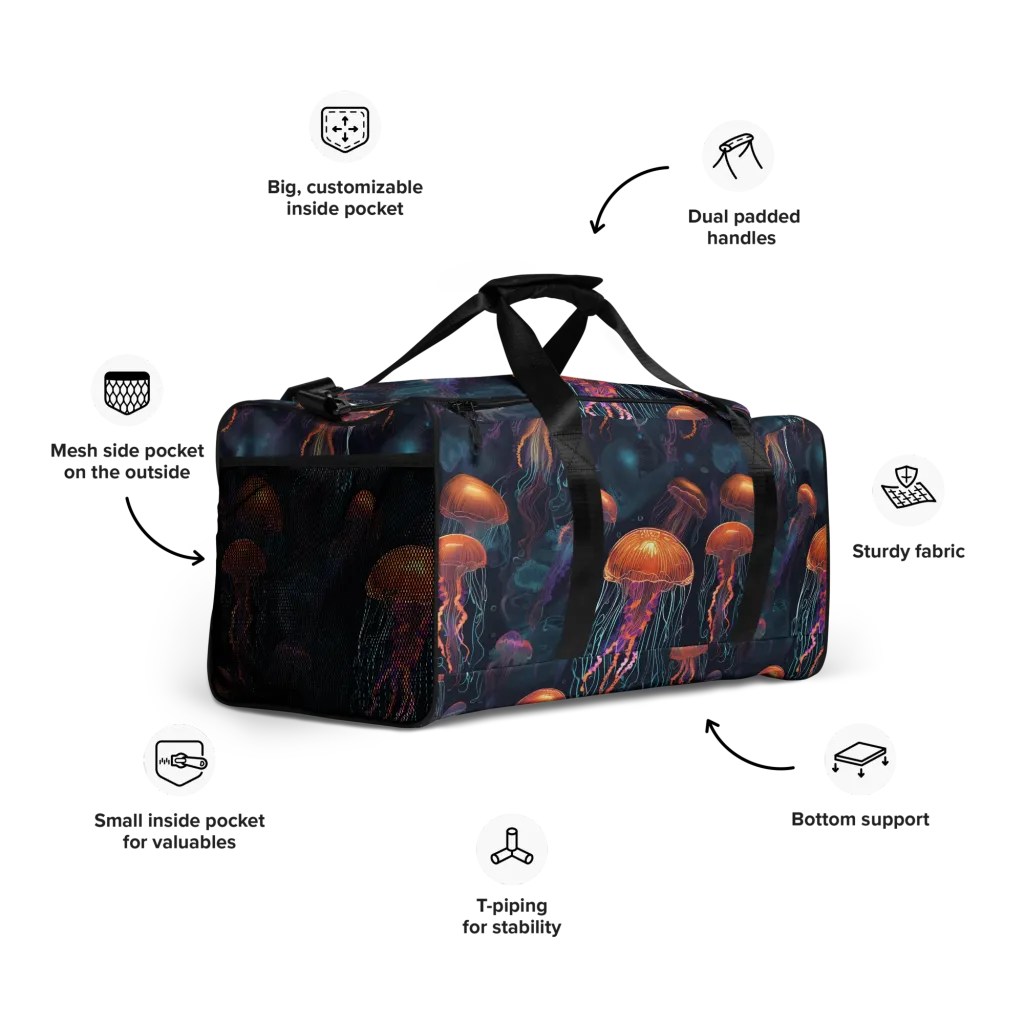 Jellyfish Reverie on Duffle Bag — Right Front