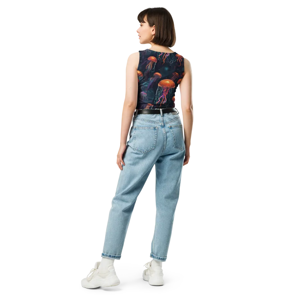 Jellyfish Reverie on Crop Top — Back