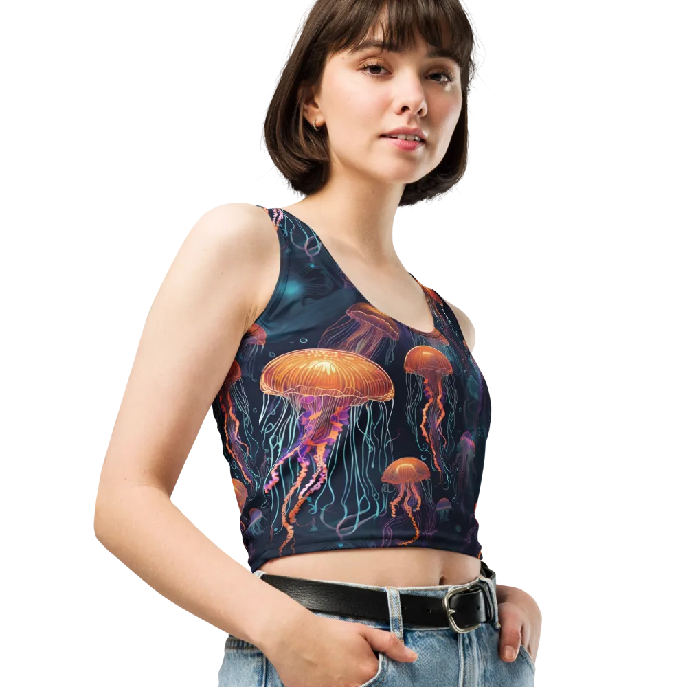 Jellyfish Reverie on Crop Top — Right Front