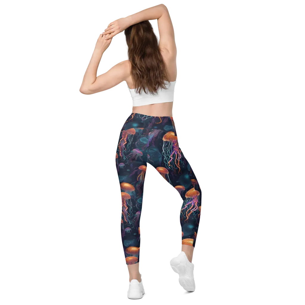 Jellyfish Reverie on Leggings with Pockets — Back