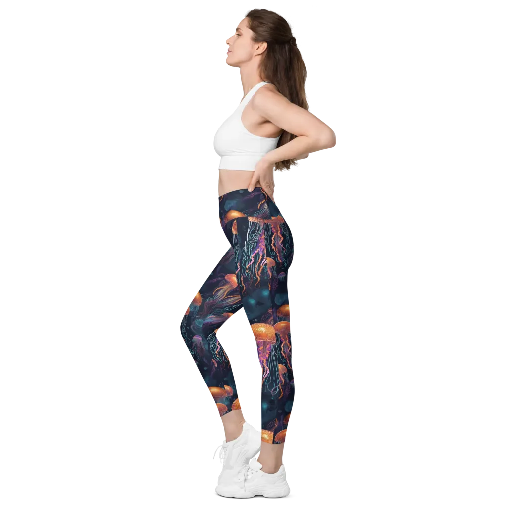 Jellyfish Reverie on Leggings with Pockets — Left