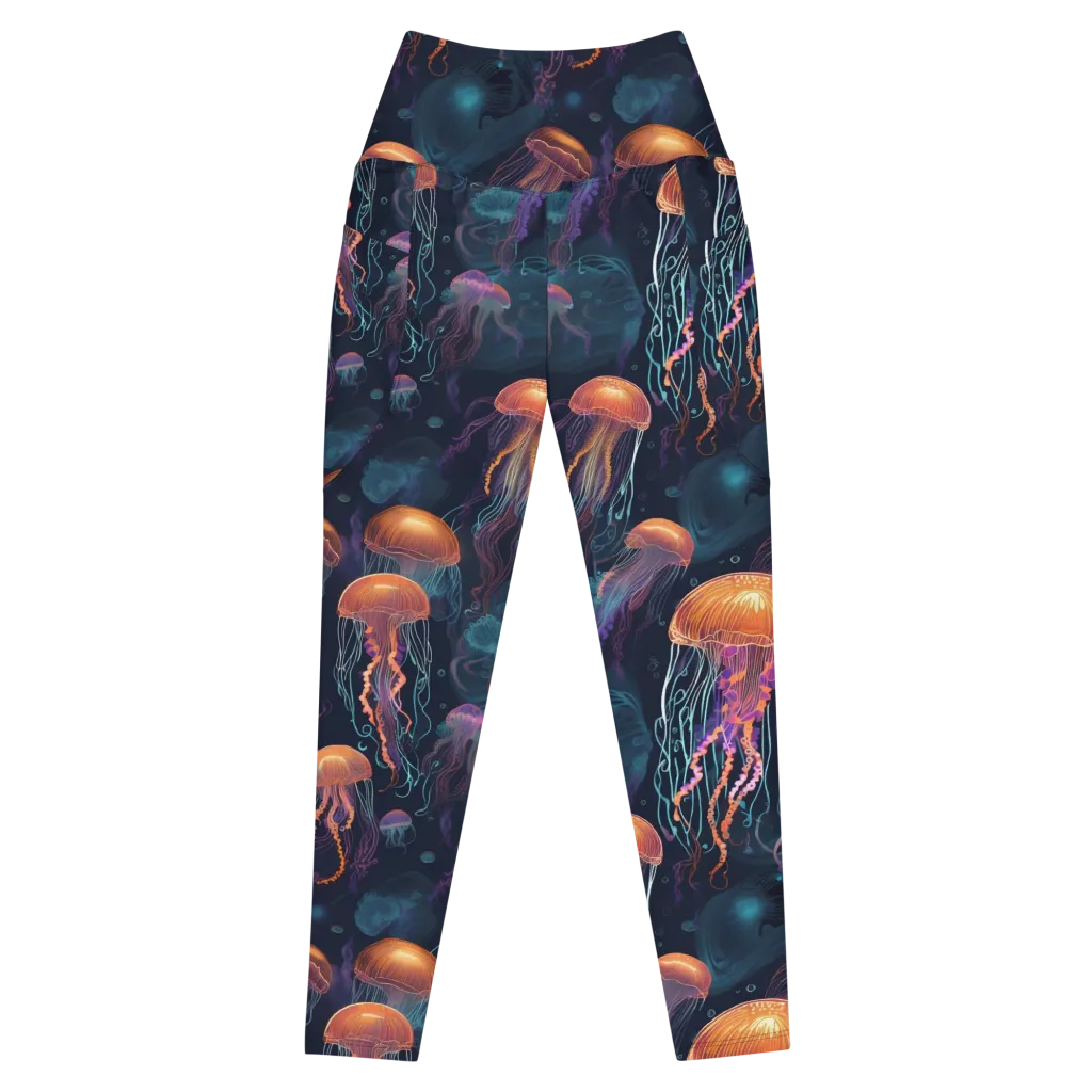 Jellyfish Reverie on Leggings with Pockets — Front