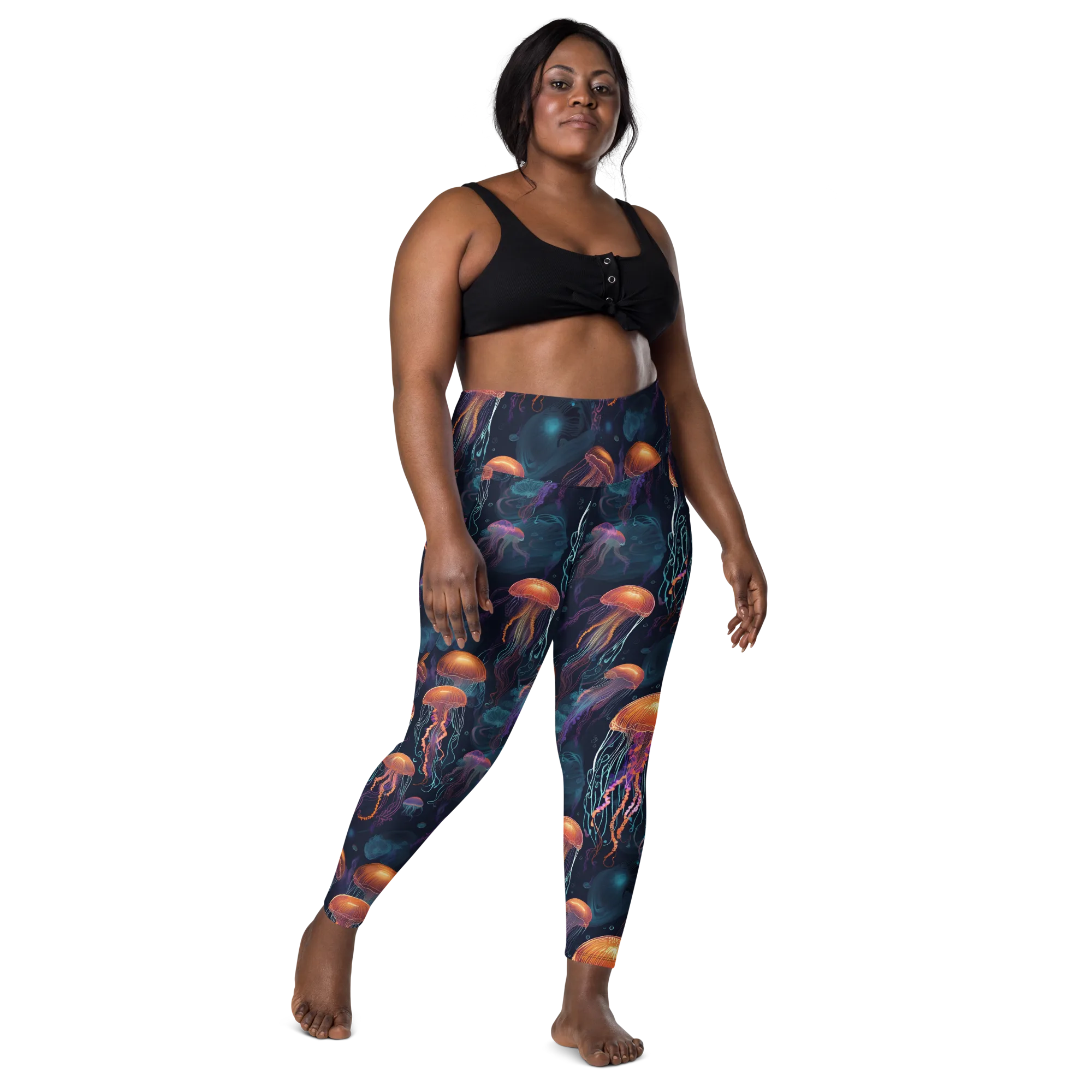Jellyfish Reverie on Leggings with Pockets — Front