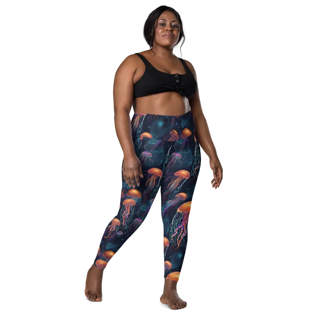 Jellyfish Reverie on Leggings with Pockets — Front