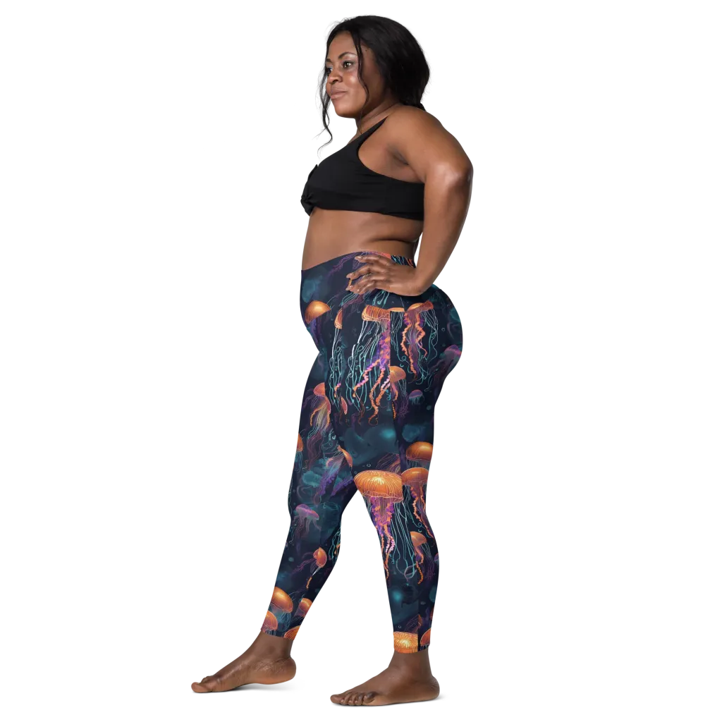 Jellyfish Reverie on Leggings with Pockets — Left