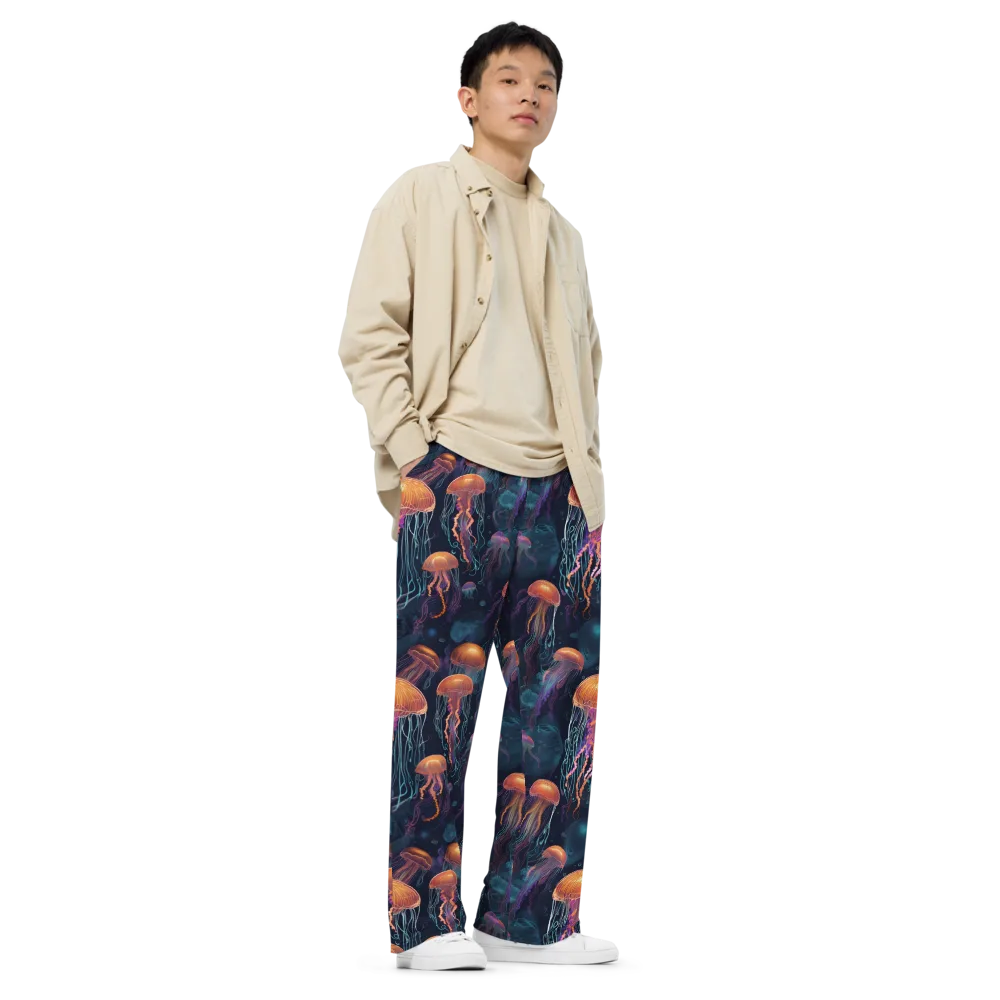 Jellyfish Reverie on Wide-Leg Pants — Right Front